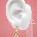 18K Gold Filled Golden Pearl Back Latch Earrings (L210)