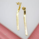 18K Gold Filled Herringbone Snake Earrings (L208)