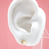 18K Gold Filled Elephant Stud Earrings With A CZ Cubic Zirconia Stone