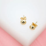 18K Gold Filled Simple Round Studs Circle Stud Earrings (L107)