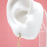 18K Gold Filled Name Initial Huggies Earrings (L263A)