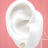 18K Gold Heart Outlined Filled Stud Earrings (L2)
