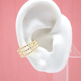 18K Gold Filled Beaded Ear Cuff and Wrap Earrings (J186)