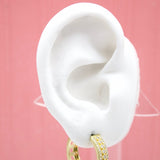 18K Gold Filled Huggies Earrings With Micro CZ And Cubic Zirconia Stones