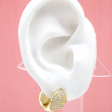18K Gold Filled Round Pave Huggies Earrings