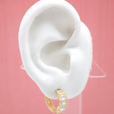 18K Gold Filled Small Huggies Earrings With Large CZ Cubic Zirconia Stones (L290)(STYLE A)
