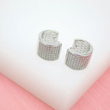 18K Gold Filled Huggies Earrings With Micro CZ Cubic Zirconia Stones