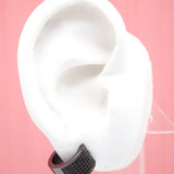 18K Gold Filled Huggies Earrings With CZ Cubic Zirconia Black Stones