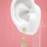 18K Gold Filled Tear Drop CZ Dangle Stud Earrings