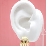 18K Gold Filled Striped Design Stud Earring (L26)