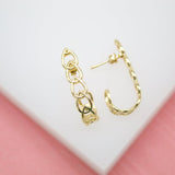 18K Gold Filled Small Half Hoop Stud Earrings