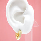 18K Gold Filled Huggies Earrings With CZ Cubic Zirconia Stones