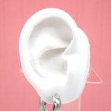 18K Rhodium Filled Plain Huggies Earrings