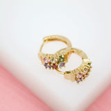 18K Gold Filled Huggies Earrings With MultiColo (STYLE D)(L73)