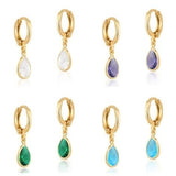 Dangle Huggies Earrings With Cz Cubic Zirconia Stones (K180)