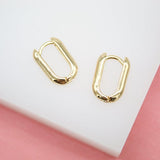 18K Gold Filled Oval Huggies Earrings (L245)