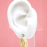 18K Gold Filled Hexagon Shaped Greek Lever back Earrings (K42)