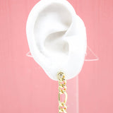 18K Gold Filled Figaro Chain Dangle Drop Long Earrings