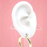 18K Gold Filled 5mm Thick Chunky Lever Back Hoop Earrings (J207)