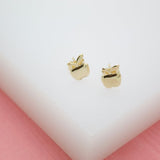 18K Gold Filled Tiny Golden Apple Stud Earrings
