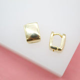 Gold Filled Squared Huggies Earrings (L247)