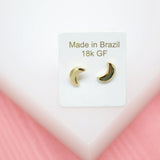 18K Gold Filled Moon Stud Earrings (L22)