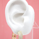 18K Gold Filled Huggies Earrings With Micro CZ Cubic Zirconia (L295)