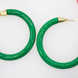 18K Gold Filled 5mm Thick Enamel Open Hoop Earrings (XX27) (XX28)