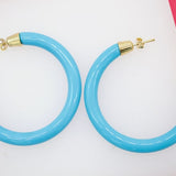 18K Gold Filled 5mm Thick Enamel Open Hoop Earrings (XX27) (XX28)