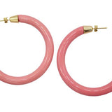 18K Gold Filled 5mm Thick Enamel Open Hoop Earrings (XX27) (XX28)