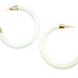 18K Gold Filled 5mm Thick Enamel Open Hoop Earrings (XX27) (XX28)