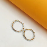 18K Rhodium Link Cuban Huggie Earrings (K304)