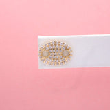 18K Gold Filled Zirconia Mariner Link Stud Earrings