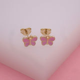 18k Gold Filled Colorful Butterfly Earrings