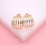 18K Gold Filled Striped Design Stud Earring (L26)
