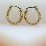 18K Gold Filled Thick Pop Corn Hoop Earrings (K45)