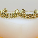18K Gold Filled Thick Pop Corn Hoop Earrings (K45)