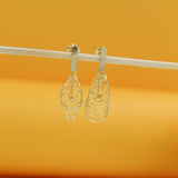 18K Gold Filled Interlocking Hoop Dangle Earrings (L160A)