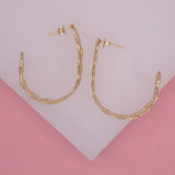 18K Gold Filled Small Half Hoop Stud Earrings (K300)