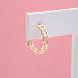 Gold Link Cuban Huggie Earrings (K304)