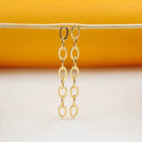 18K Gold Filled Dangle Rolo Oval Link Chain Earrings