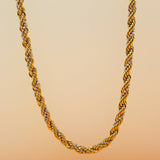 18K Gold Filled 3mm Diamond Cut Ball Rope Chain Necklace