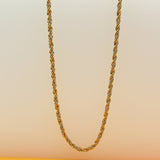 18K Gold Filled 3mm Diamond Cut Ball Rope Chain Necklace