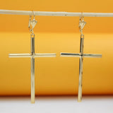 18K Gold Filled Large Cross Dangle Earrings