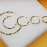 4mm Bead Link Open Hoop Earrings (K58/K59/K76/K77/K297)