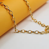 18K Gold Filled 6mm Rolo Solid Oval Round Link Chain (F156) (I344)