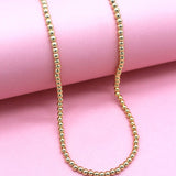 18K Gold Filled 4mm Beaded Necklace (F278A)