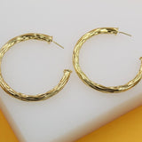 18K Gold Filled Twisted Open Hoop Earrings (K10, K11, K12, K13)