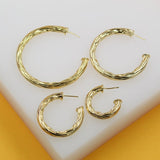 18K Gold Filled Twisted Open Hoop Earrings (K10, K11, K12, K13)