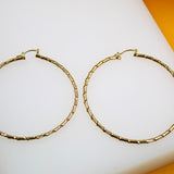 18K Gold Filled Thick Twisted Hoops Lever Back Earrings